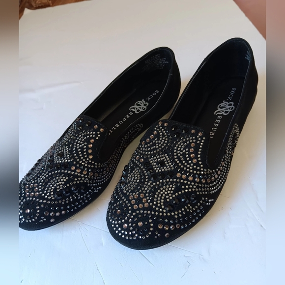 Rock and Republic shoes, size 6½, black with stone decoration,Boho Hipster. - Picture 4 of 9